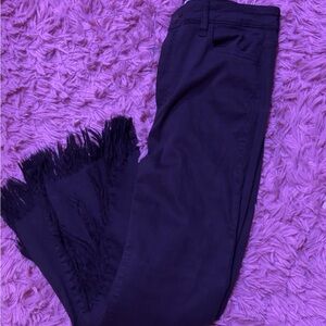 Chic Black Fringed Trousers